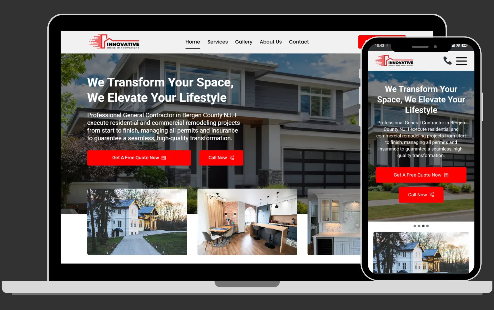 Página web para un contratista general de New Jersey hecha por agencia de diseño web en medellin Sodecompany