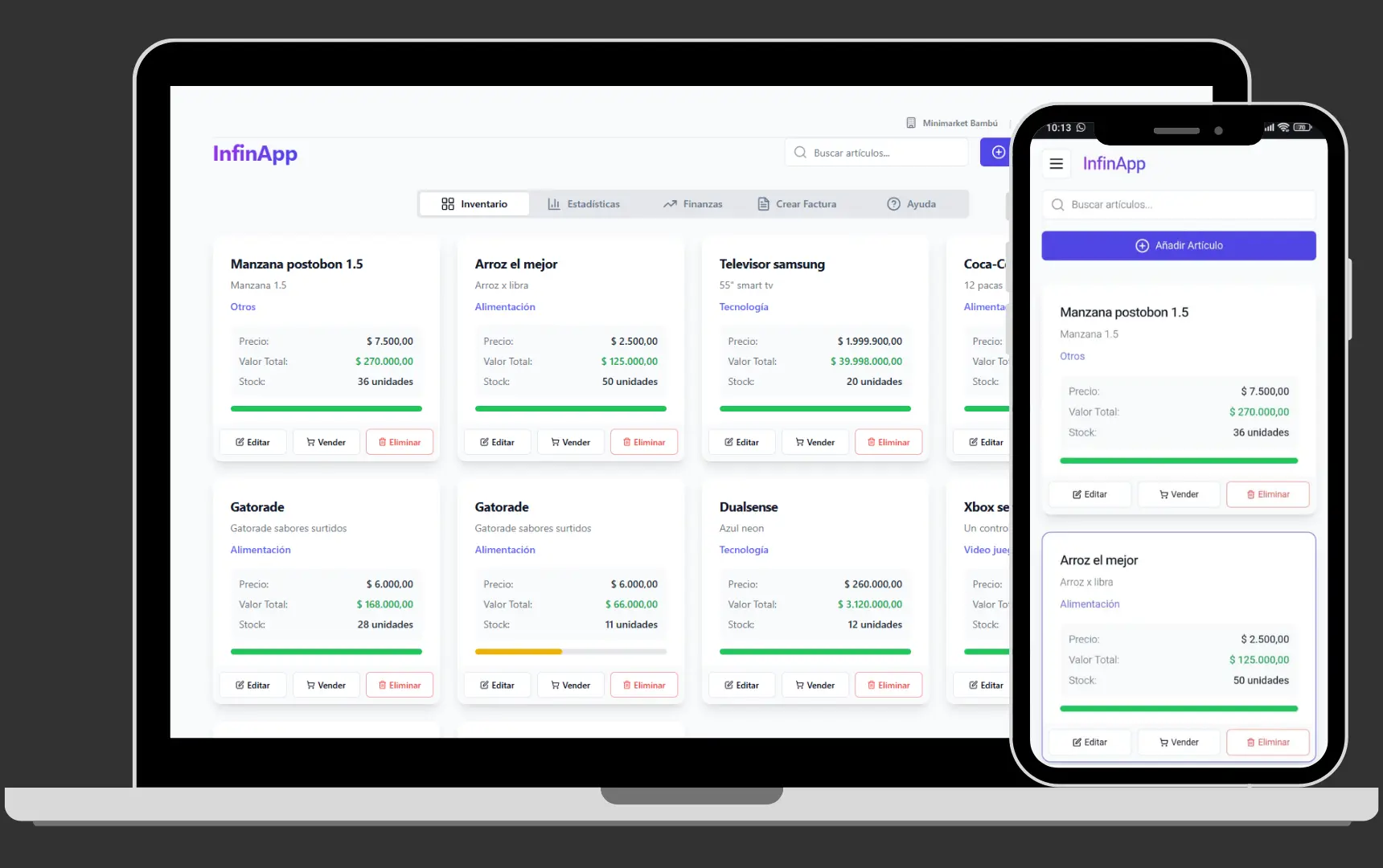 App/Software de inventario hecha por agencia de diseño web en medellin Sodecompany